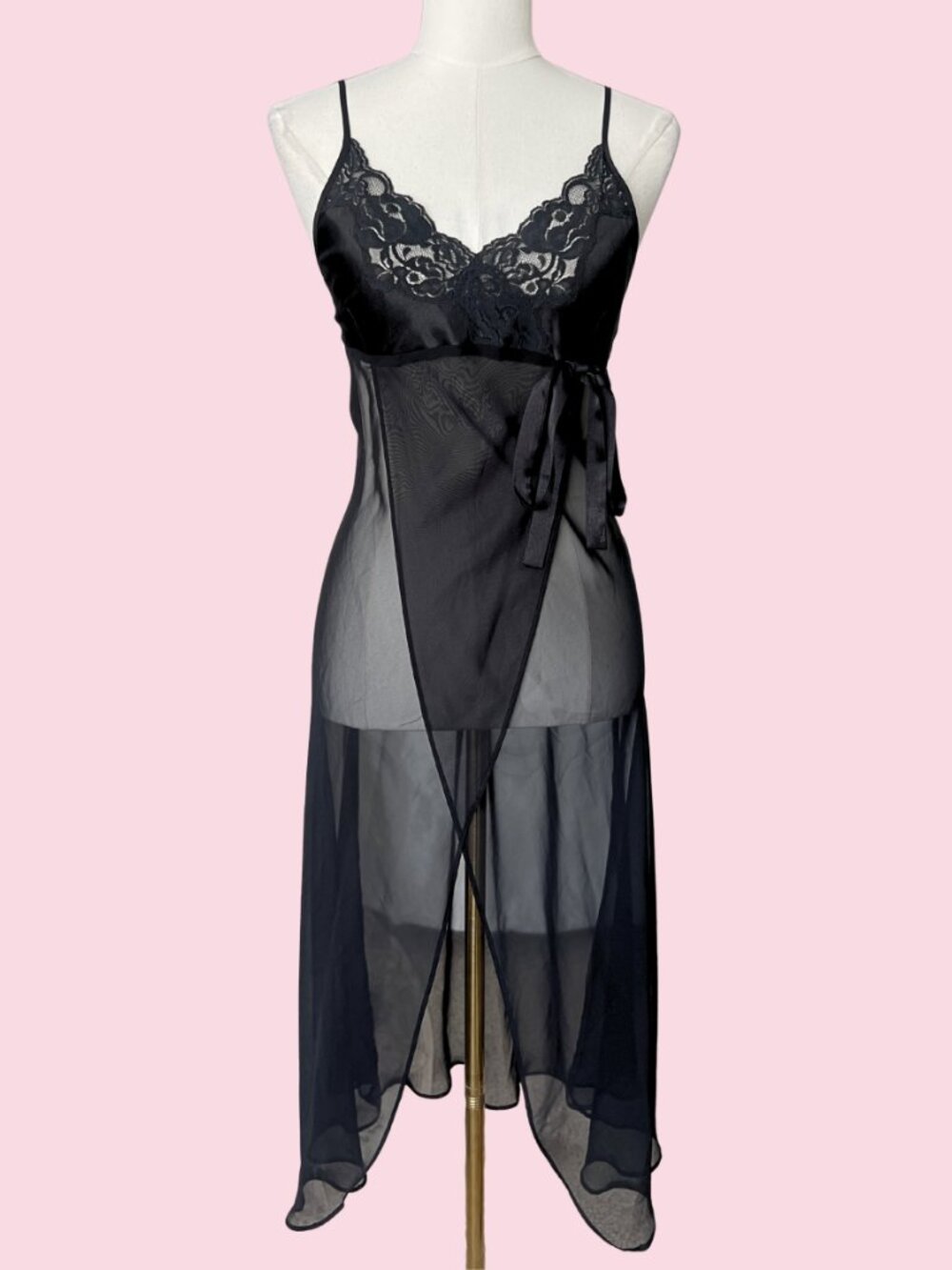 Y2K Jones New York Midnight Lace Slip Dress